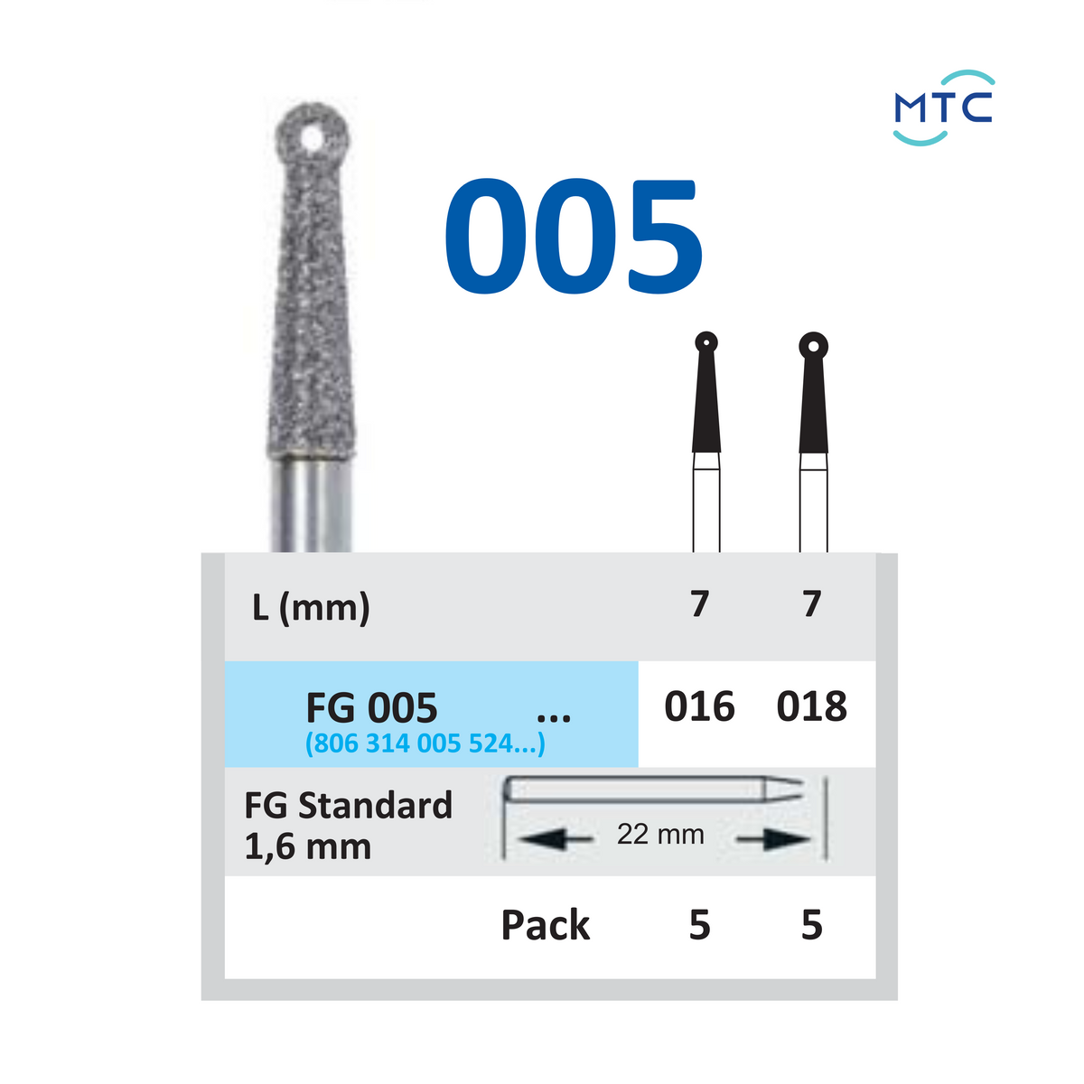 Horico PULPOTOMY bur 005 Dental Bur – بير بلبتومي