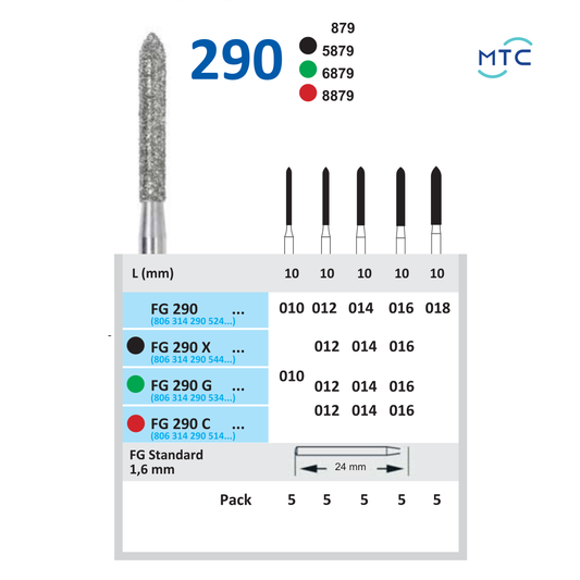 FISSURE with tapered end bur 290 -  فشر مع نهاية منببة