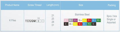 SUMITECK K Files Endodontic Files